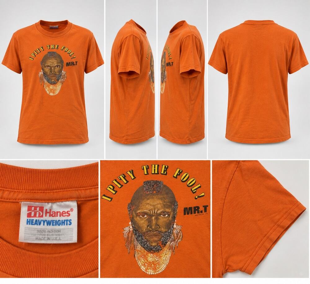 Vintage Mr T Shirt 2000 Hanes Heavyweight Orange Adult XL